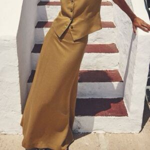 Zara Linen Blend Maxi Skirt